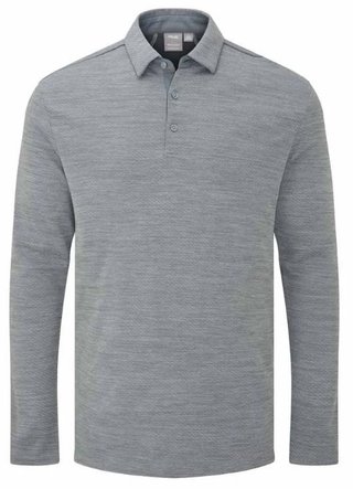 Ping Creek long sleeve pánské polo, rock melange