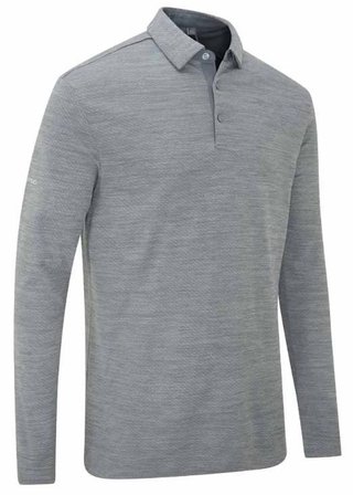 Ping Creek long sleeve pánské polo, rock melange