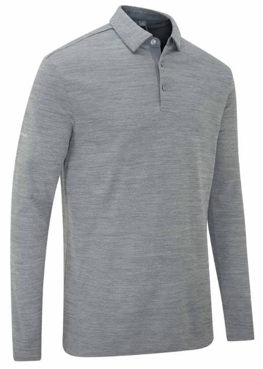 Ping Creek long sleeve pánské polo, rock melange