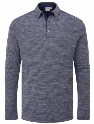 Ping Creek long sleeve pánské polo, navy melange
