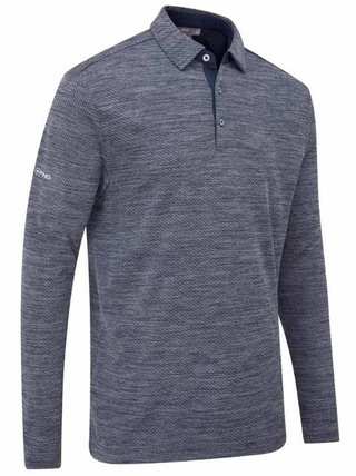 Ping Creek long sleeve pánské polo, navy melange