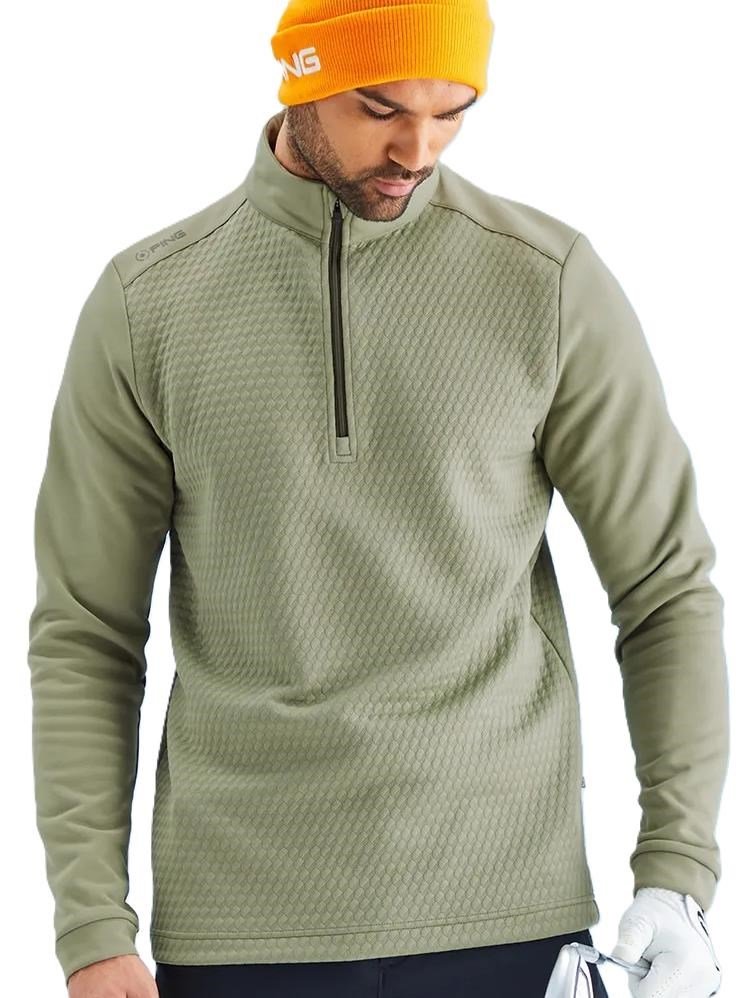 Ping Nolan Quarter Zip Fleece pánská mikina, lichen