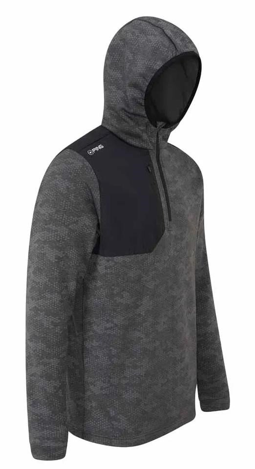 Ping Nexa Hooded half zip fleece pánská mikina, černá