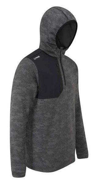 Ping Nexa Hooded half zip fleece pánská mikina, černá
