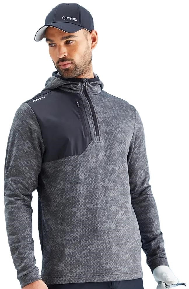 Ping Nexa Hooded half zip fleece pánská mikina, černá