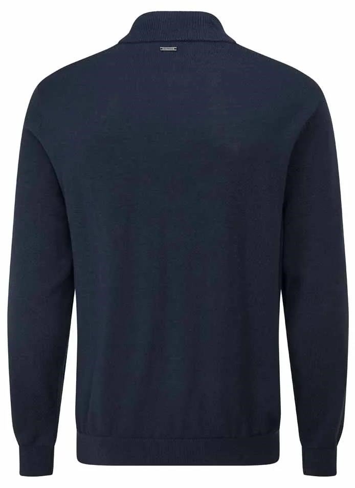 Ping Dorset Quarter zip pánský svetr, tmavě modrý