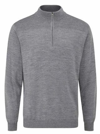 Ping Dorset Quarter zip pánský svetr, šedý