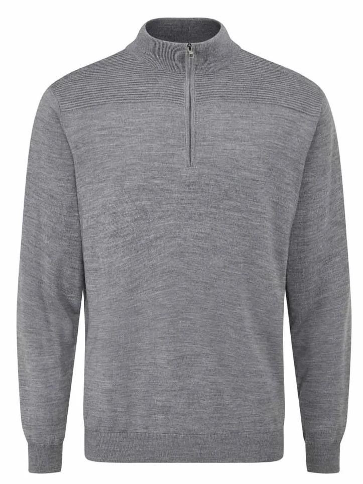 Ping Dorset Quarter zip pánský svetr, šedý