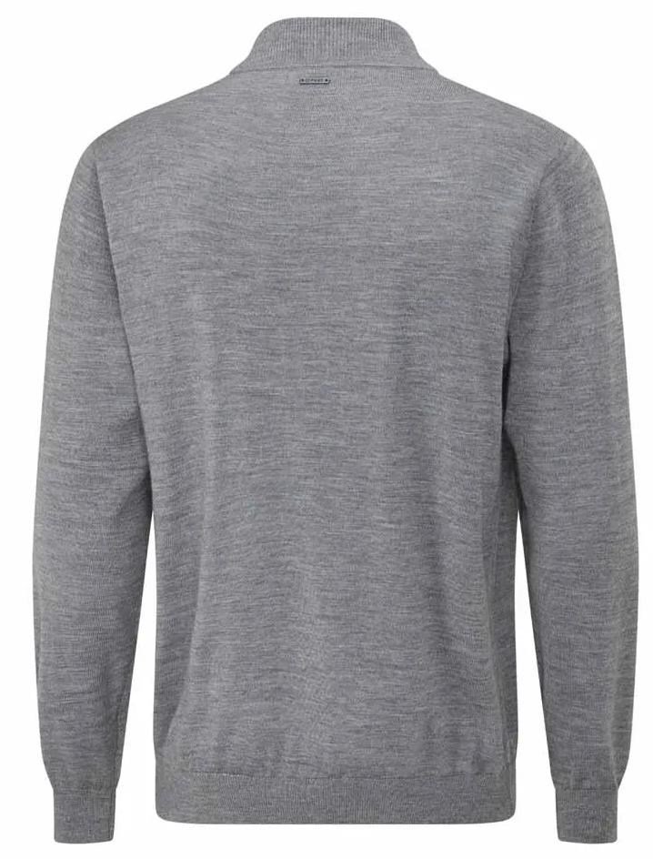 Ping Dorset Quarter zip pánský svetr, šedý