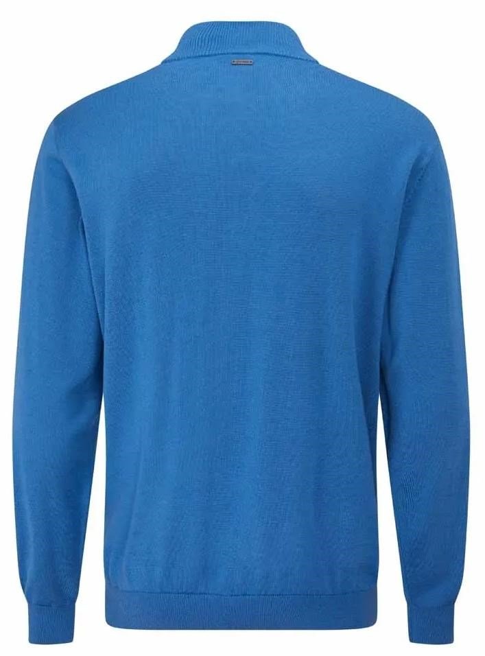 Ping Dorset Quarter zip pánský svetr, modrý