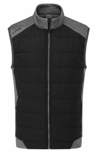 Ping Aiden Hybrid fleece pánská vesta, asphalt marl/black