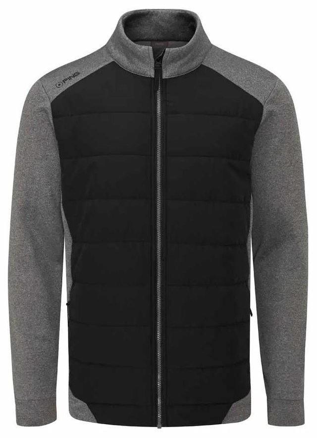 Ping Aiden Hybrid fleece pánská bunda, asphalt marl/black