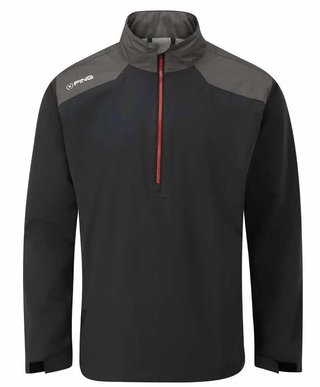 Ping AquaDrive Half-Zip Waterproof pánská nepromokavá bunda, black/asphalt