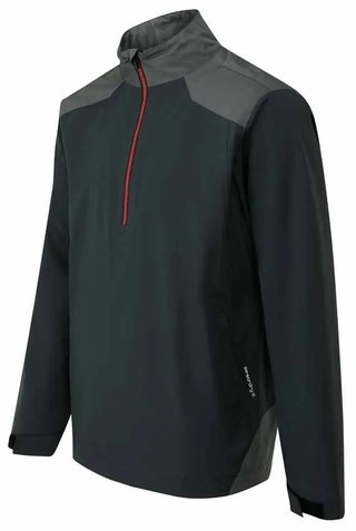 Ping AquaDrive Half-Zip Waterproof pánská nepromokavá bunda, black/asphalt