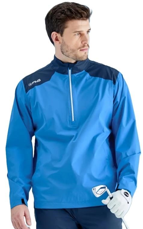 Ping AquaDrive Half-Zip Waterproof pánská nepromokavá bunda, modrá