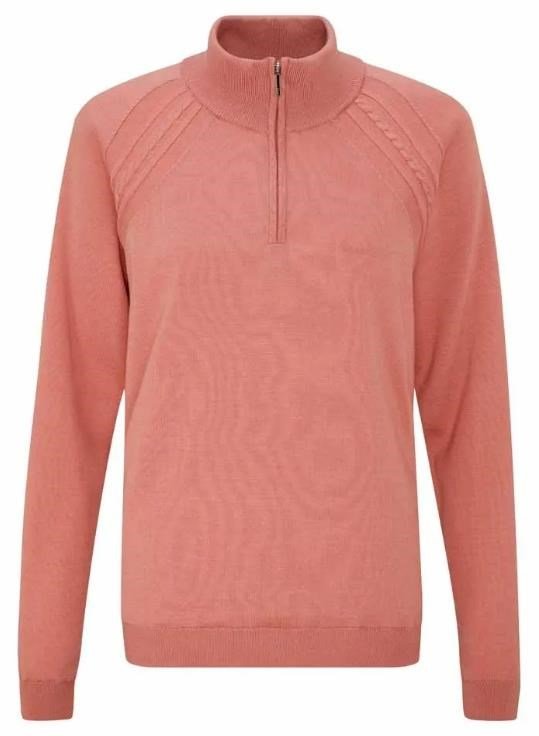 Ping Melodie Half-zip lined dámský svetr, muted pink