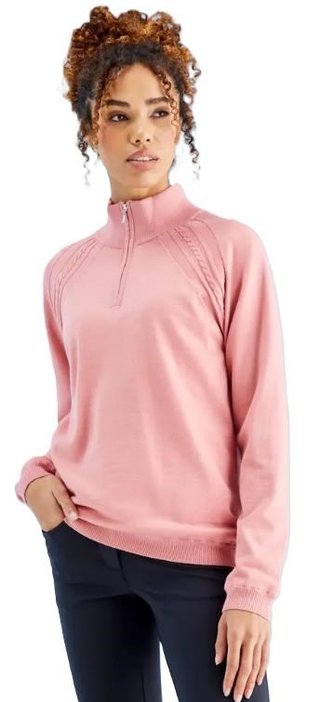 Ping Melodie Half-zip lined dámský svetr, muted pink