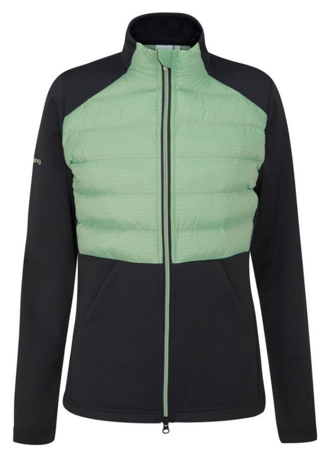 Ping Clare Zoned fleece dámská bunda, black/eucalyptus multi