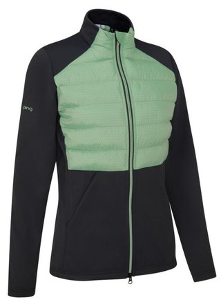 Ping Clare Zoned fleece dámská bunda, black/eucalyptus multi