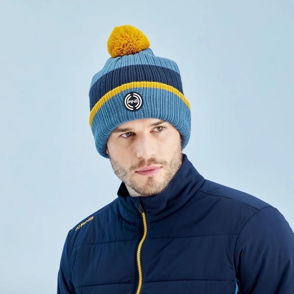 Ping Bassett Striped Knitted pánská zimní čepice, blue fusion multi