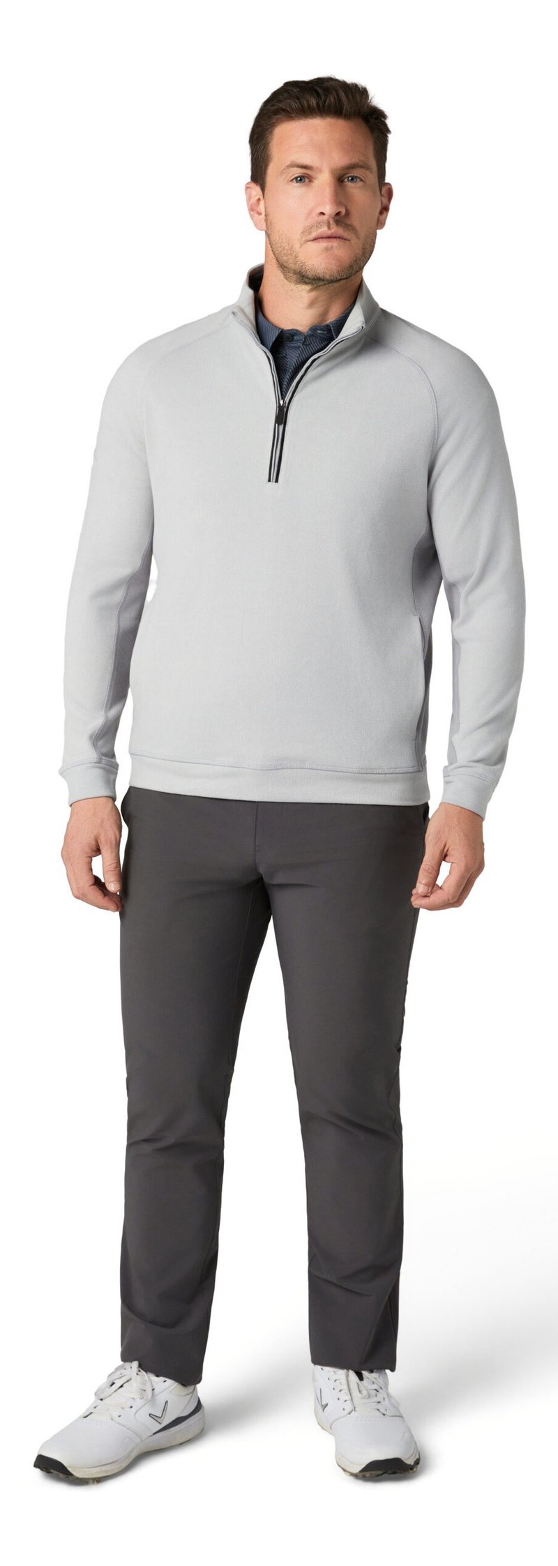 Callaway Brushed Rib 1/4 Zip pánská mikina, concrete