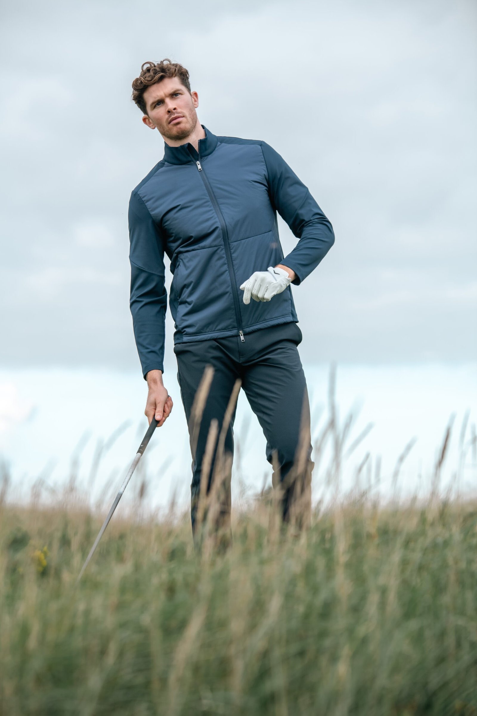 Callaway Mixed Media Full Zip pánská bunda, tmavě modrá