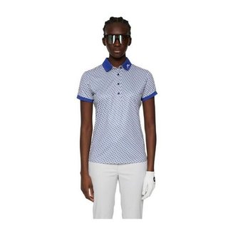 J.Lindeberg Tour Tech Print dámské polo, tour geo moonbeam