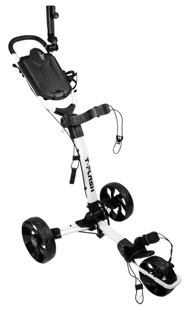 TriLite T-Flash manuální golfový vozík, bílo/černý, karbonový dekor