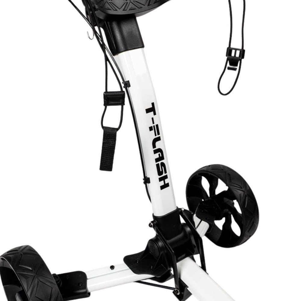 TriLite T-Flash manuální golfový vozík, bílo/černý, karbonový dekor