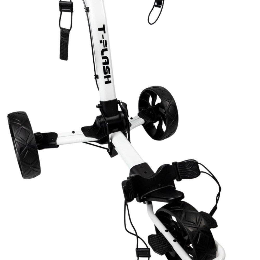 TriLite T-Flash manuální golfový vozík, bílo/černý, karbonový dekor