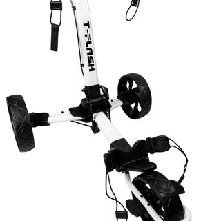TriLite T-Flash manuální golfový vozík, bílo/černý, karbonový dekor