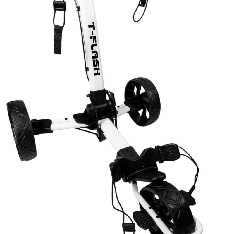 TriLite T-Flash manuální golfový vozík, bílo/černý, karbonový dekor
