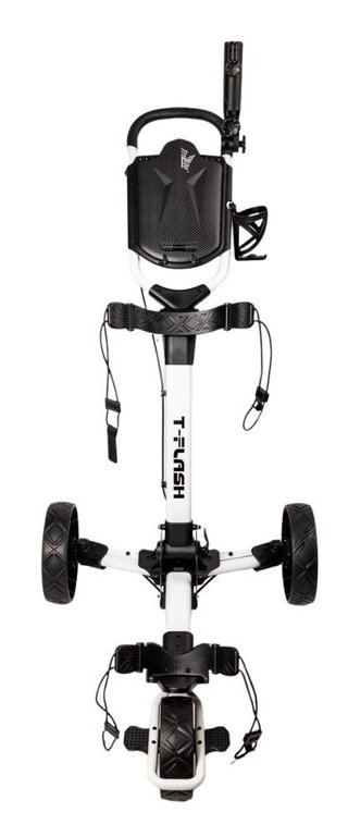 TriLite T-Flash manuální golfový vozík, bílo/černý, karbonový dekor