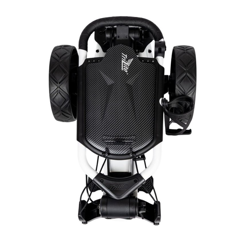 TriLite T-Flash manuální golfový vozík, bílo/černý, karbonový dekor
