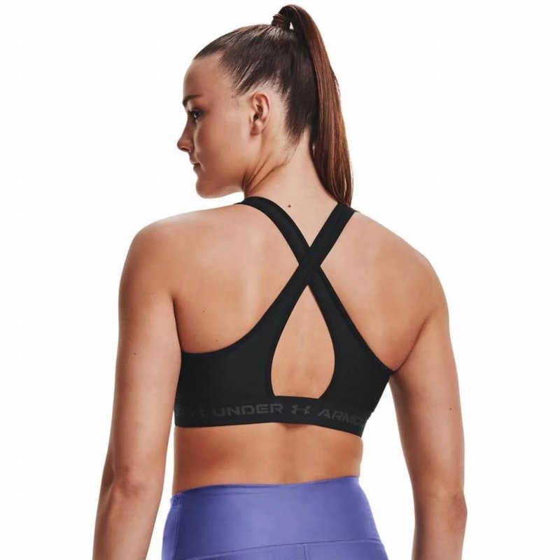 Under Armour Crossback Mid Bra dámská kompresní podprsenka, černá