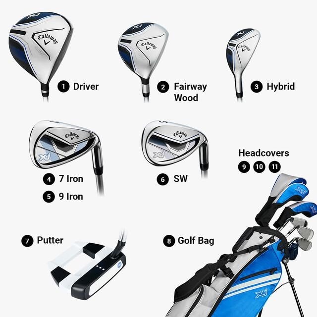 Callaway XJ-3 8PC dětský golfový set, 137+cm