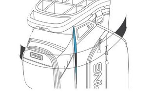 Ping Traverse 244 cart bag, černo/červený