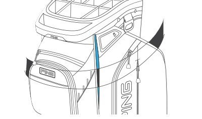 Ping Traverse 244 cart bag, černo/červený