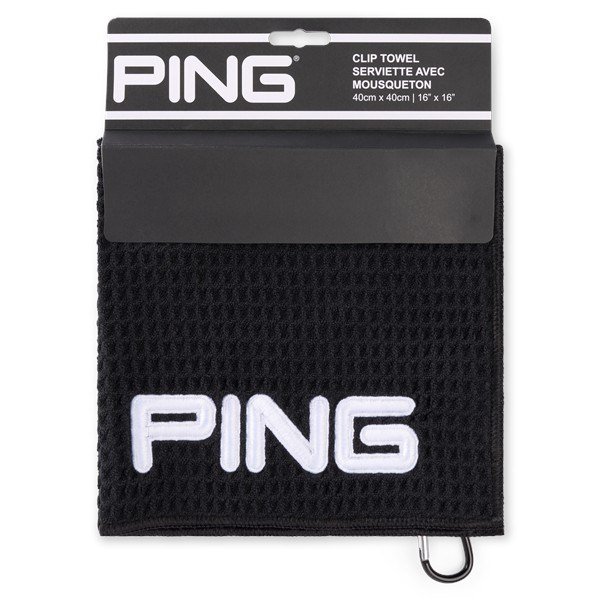 Ping Clip golfový ručník, černý