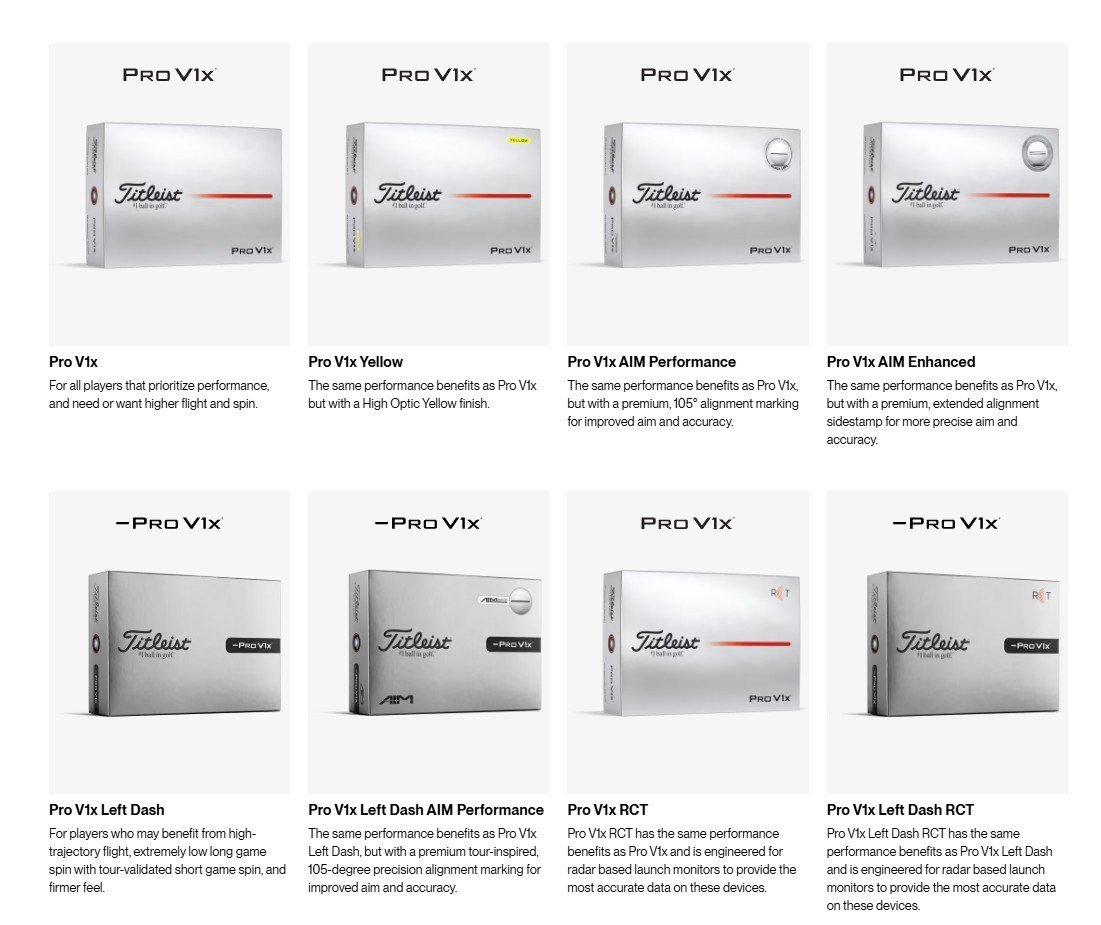 Titleist Pro V1x Left Dash AIM Enhanced golfové míčky