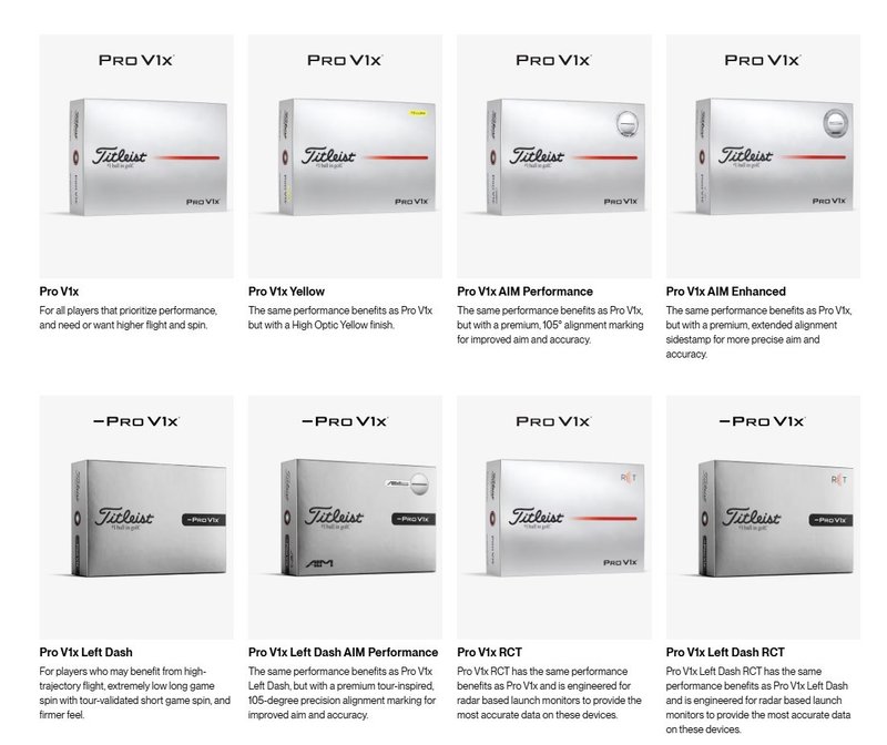 Titleist Pro V1x Left Dash AIM Enhanced golfové míčky