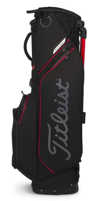 Titleist Players S4 StaDry stand bag, černo/červeno/graphite