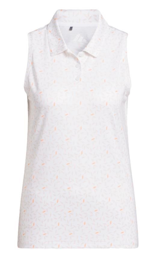 Adidas Ultimate365 All Over Print Sleeveless polo bez rukávů, bílé