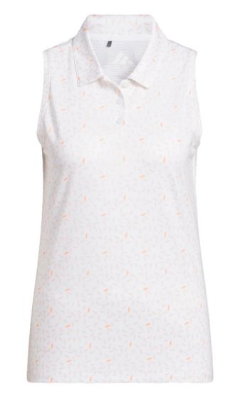 Adidas Ultimate365 All Over Print Sleeveless polo bez rukávů, bílé