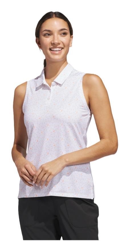 Adidas Ultimate365 All Over Print Sleeveless polo bez rukávů, bílé