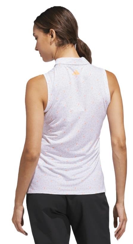 Adidas Ultimate365 All Over Print Sleeveless polo bez rukávů, bílé