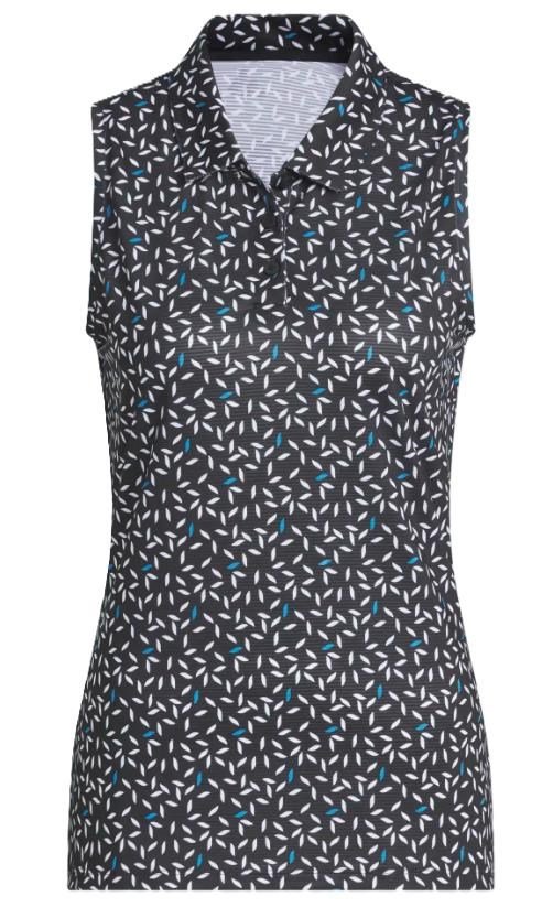Adidas Ultimate365 All Over Print Sleeveless polo bez rukávů, černé