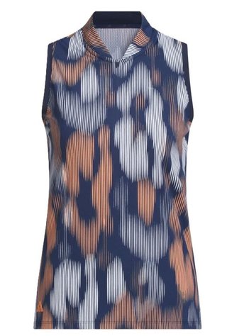 Adidas Ultimate365 Ottoman Printed polo bez rukávů, tmavě modré