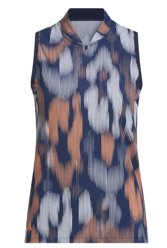 Adidas Ultimate365 Ottoman Printed polo bez rukávů, tmavě modré