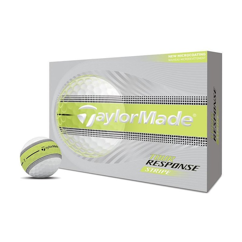 JuCad TaylorMade Tour Response Stripe golfové míče 2026 (12 kusů), neonově žlutá